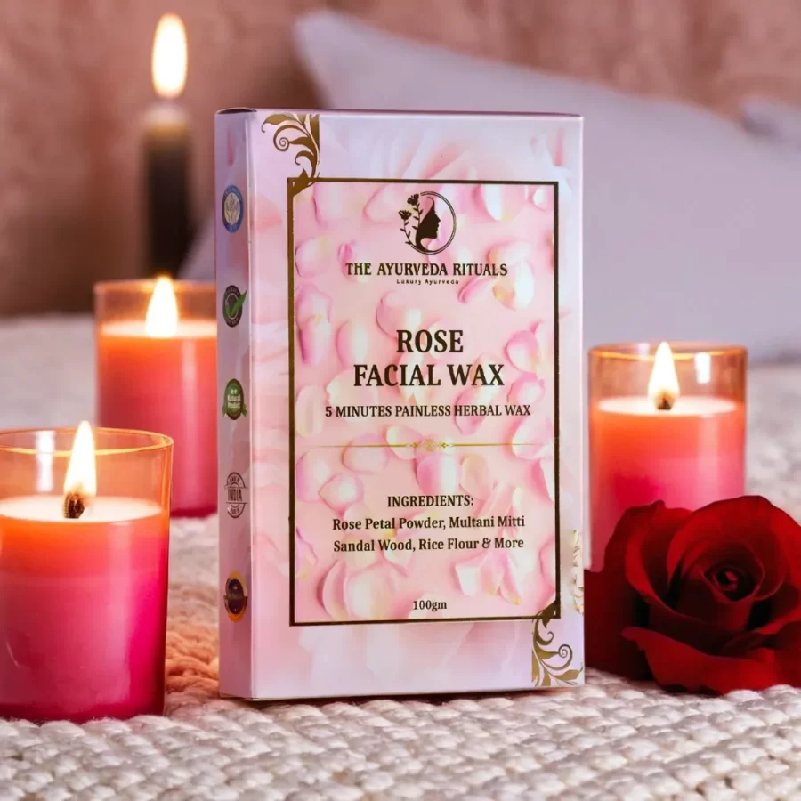 Rose Facial Wax - 5 Minute Painless Herbal Wax
